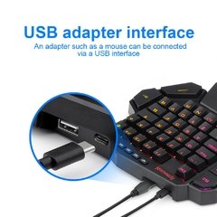 Redragon diti k585 rgb 42 teclas, teclado mecânico com deisgn azul para jogos programáveis macro 7 teclas para fps lol/pubg na internet