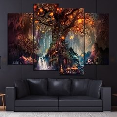 Pôsteres floresta luminoso 5 peças, arte decoração da parede imagem em tela impressa hd pinturas para sala de estar casa decoração