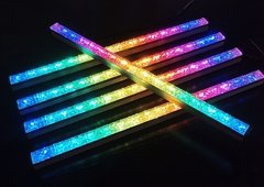 Faixa de luz led rgb para computador, acessório de segurança para desktop, com lente diamante, placa mãe