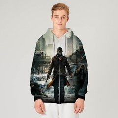 Watch Dogs 2021 nova chegada vapor ubisoft ent jogo assista cães dedsec impressão digital 3d zíper camisola do hoodie traje de manga longa unisex - Dr. Brauch