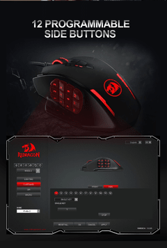 Imagem do Redragon m908 impacto usb com fio rgb gaming mouse 12400 dpi 17 botões programável jogo óptico ratos backlight computador portátil