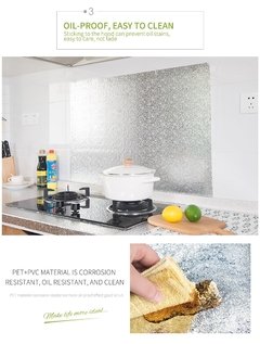 1000cm diy cozinha adesivos de parede folha de alumínio adesivos fogão a fogo armário multifuncional à prova de óleo e à prova dwaterproof água - comprar online