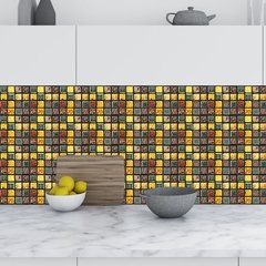 Adesivos de parede de mosaico de mármore, adesivos de parede plano 2d, capas impressas para cozinha, banheiro, descascar e vara, à prova d'água, mural de arte com 10 peças - loja online