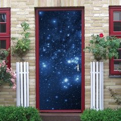 Papel de parede com estampa de estrelas do céu, universo 3d, adesivo de porta, mural de pvc, decoração de quarto infantil, pôster de decoração para casa - Dr. Brauch