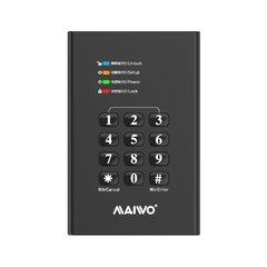 Maiwo 2.5 polegada sata iii para usb 3.0 criptografado gabinete de disco rígido 2tb senha bloqueado hdd ssd caso disco rígido externo gabinete na internet