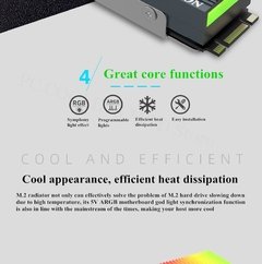 Coolmoon-unidade de estado sólido m.2 com rgb, dissipador de calor, m2, ssd, radiador, 5v, 3 pinos, argb, sincronização