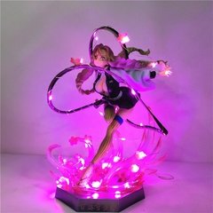 Bonecos de anime demon slayer, figuras de kanroji mitsuri em pvc, modelos kimetsu no yaiba decoração para casa, presentes de natal, brinquedos com luz de led de ação de 21cm