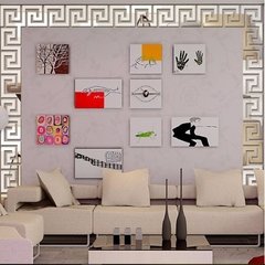 30 pçs 10*10cm/5*5cm linha da cintura espelho adesivo acrílico moderno diy casa decoração adesivos de parede para sala de crianças - loja online