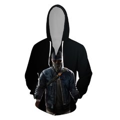 Watch Dogs 2021 nova chegada vapor ubisoft ent jogo assista cães dedsec impressão digital 3d zíper camisola do hoodie traje de manga longa unisex - loja online