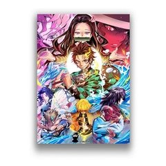 Anime japonês demônio slayer lâmina pintura em tela anime personagem série arte cartazes e impressões decoração quartos das crianças