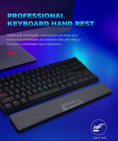 Redragon tamanho p039 teclado almofada de descanso de pulso 435x66x18.5mm pés de borracha antiderrapante para computador de jogos de escritório