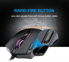 Redragon m908 impacto usb com fio rgb gaming mouse 12400 dpi 17 botões programável jogo óptico ratos backlight computador portátil - comprar online