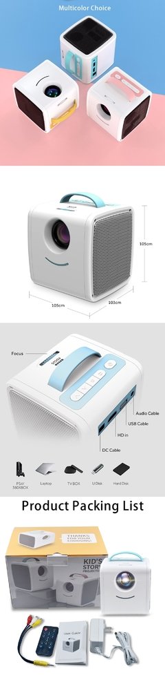 Salange-mini projetor portátil q2, sistema de home theater, educação infantil, presente para crianças, pais, filhotes, led - Dr. Brauch