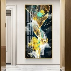 Azul verde dourado amarelo alce abstrato cartaz nórdico impressão em tela pintura da arte da parede imagem moderna sala de estar decoração - comprar online