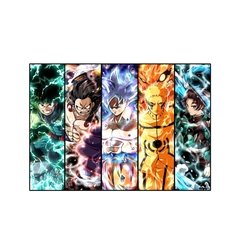 Desenhos animados japoneses dragão bola, uma peça, naruto personagem cartaz da lona decorativo impressão arte decoração da parede mural cuadros