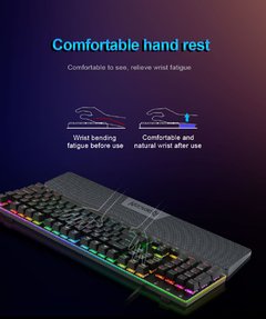 Redragon tamanho p039 teclado almofada de descanso de pulso 435x66x18.5mm pés de borracha antiderrapante para computador de jogos de escritório - comprar online