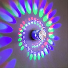 Led espiral buraco parede luz 16 cores com rgb controle remoto adequado para hall ktv barra decoração para casa arte lâmpada de parede - comprar online