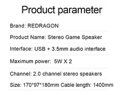 Imagem do Redragon GS520 Anvil aux 3,5 mm estéreo surround música RGB alto-falantes barra de som para computador 2.0 PC notebook doméstico TV alto-falantes