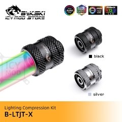 Bykski compressão de iluminação rgb, acessórios para resfriamento de água od14/od16mm com tubo rígido 5v3pin