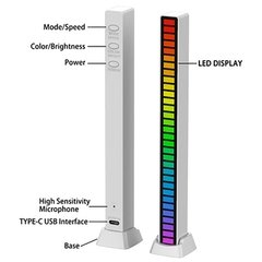 Rgb led night light música rhythm lâmpada usb recarregável controle de som led luz captador de som atmosfera lâmpada decoração