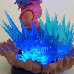 Bandai dragon ball z figura anime son goku super saiyan ultra instinto diy broly bardana frieza troncos led ação figma brinquedo boneca