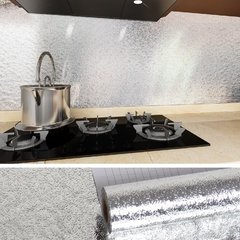 Imagem do Papel de parede para geladeira, prata brilhante, auto-adesivo, à prova d'água, armário de cozinha, lavadoras de louças, remodelar paredes, filme adesivo