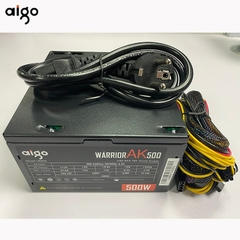 Aigo-AK Fonte de Alimentação para PC, Black Gaming, Quiet, 120mm, RGB Fan, 24P