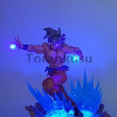 Imagem do Bandai dragon ball z figura anime son goku super saiyan ultra instinto diy broly bardana frieza troncos led ação figma brinquedo boneca