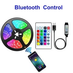 Led luz de tira usb bluetooth rgb 5050 5v rgb luzes tv tela desktop backlight rainbow iluminação fita controlador