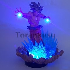 Bandai dragon ball z figura anime son goku super saiyan ultra instinto diy broly bardana frieza troncos led ação figma brinquedo boneca - loja online