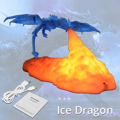 Lâmpadas LED Fire Dragon para crianças, decoração do quarto 3D, dragão de g - loja online