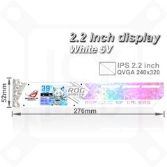 Imagem do Lcd gpu suporte rgb vga suporte 2.2 Polegada exibição de detecção de temperatura rog horizontal placa de vídeo titular 5v/12v aura sync mod