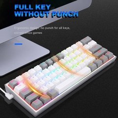 Redragon fizz k617 rgb usb mini teclado mecânico do jogo interruptor vermelho 61 chaves prendido cabo destacável, portátil para o curso na internet