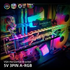 Suporte para placa de vídeo rgb gpu rog, suporte para placa de vídeo acrílica transperant aura sync water cooler personalizado