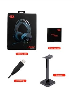 Redragon lamia h320 rgb backlighting gaming headphone, 7.1 usb surround som computador fones de ouvido com microfone suporte - comprar online