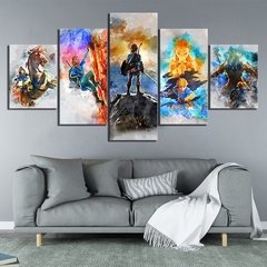 Arte de parede do anime zelda, 5 painéis de tela sem moldura, arte hd, pinturas, acessórios de decoração da casa, decoração da sala de estar - comprar online