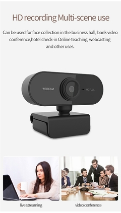 Imagem do Webcam Full HD com Microfone, 4K, 1080P, Mini Câmera, 2K, 15-30FPS, USB, Web Ca