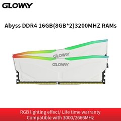 Gloway memoria ram ddr4 3200mhz rgb (8gbx2) 3600mhz (16gbx2) kit 32gb para a vida da garantia do desktop - comprar online