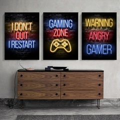 Sleep jogo repetir gaming parede arte poster imprime gamer pintura em tela imagem da lona para crianças meninos quarto decorativo sala de jogos