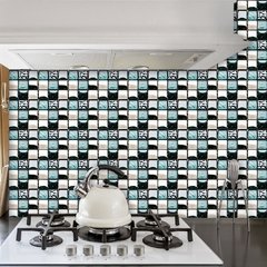 Adesivos de parede de mosaico de mármore, adesivos de parede plano 2d, capas impressas para cozinha, banheiro, descascar e vara, à prova d'água, mural de arte com 10 peças - loja online