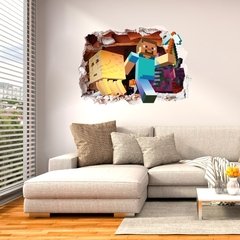 Minecraft Jogos de desenhos animados adesivos de parede jogo de mosaico cartazes decoracion hogar moderno adesivos de parede para quartos de crianças anime cartaz