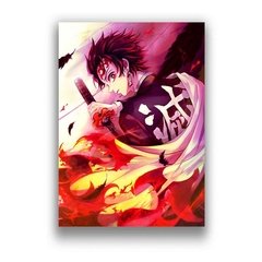 Imagem do Anime japonês demônio slayer lâmina pintura em tela anime personagem série arte cartazes e impressões decoração quartos das crianças