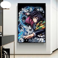 Anime japonês demônio slayer lâmina pintura em tela anime personagem série arte cartazes e impressões decoração quartos das crianças