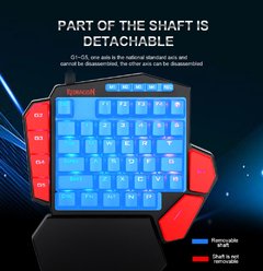 Redragon diti k585 rgb 42 teclas, teclado mecânico com deisgn azul para jogos programáveis macro 7 teclas para fps lol/pubg