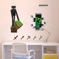 Minecraft Jogos de desenhos animados adesivos de parede jogo de mosaico cartazes decoracion hogar moderno adesivos de parede para quartos de crianças anime cartaz - Dr. Brauch