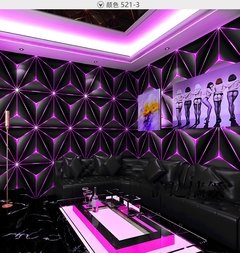 Imagem do Ktv papel de parede cobrindo 3d estéreo música bar decoração flash tecnologia sentido sala de jogos verde azul roxo