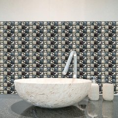 Adesivos de parede de mosaico de mármore, adesivos de parede plano 2d, capas impressas para cozinha, banheiro, descascar e vara, à prova d'água, mural de arte com 10 peças - comprar online