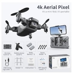 Mini rc drone ky905 com câmera 4k 1080p, hd, wi-fi, fpv, fotografia aérea, dobrável, quadricóptero, profissional, brinquedos de presente para meninos - comprar online