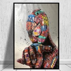 Abstracto graffiti homem-aranha colorido quadros em tela na parede arte marvel decorativo poster imagens para sala de estar - comprar online