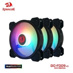 Redragon-ventilador para computador, 120mm, cores rgb, silencioso, cpu, 6 pinos, led, cooler